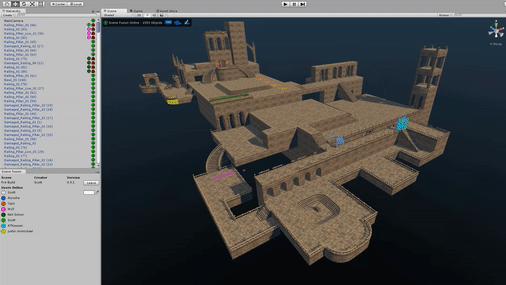A scene that 8 users assembled at once with Scene Fusion