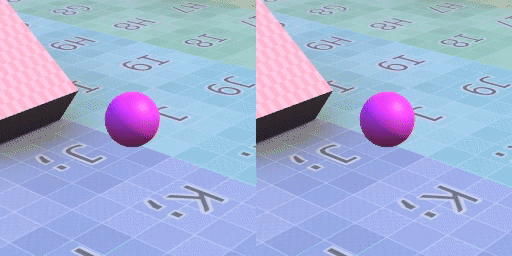 Camera moves in FixedUpdate on the left, Update on the right.